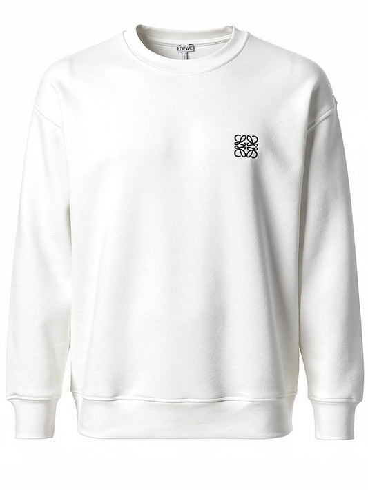 Embroidered logo white sweatshirt for men