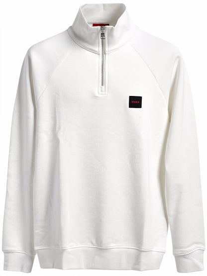 Hugo Boss White Half-Zipper Sweatshirt For Men
