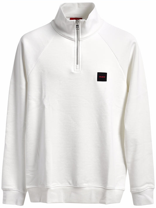 Hugo Boss White Half-Zipper Sweatshirt For Men