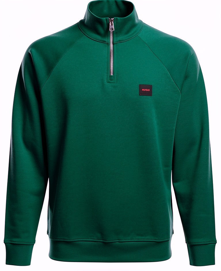 Hugo Boss Dark Green Half-Zipper Sweatshirt For Men