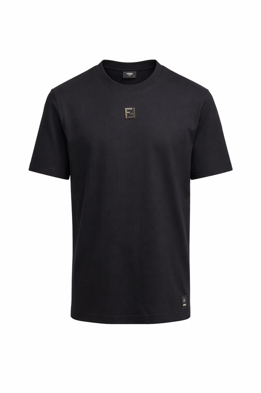 FF Metal Logo Black Tshirt For Men