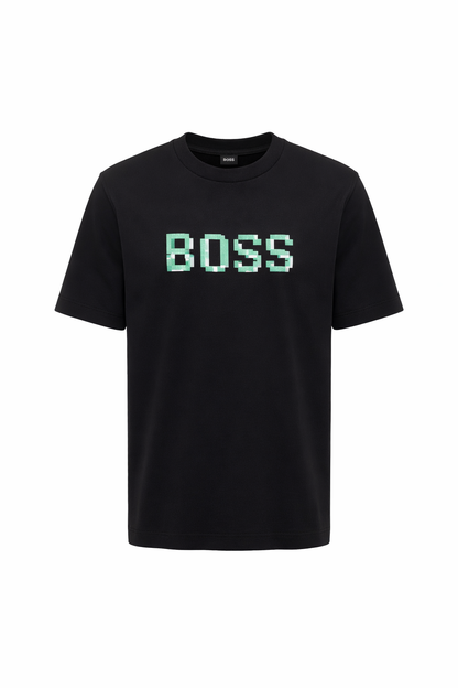 BOSS Embroidered Logo Black Slimfit Tshirt For Men