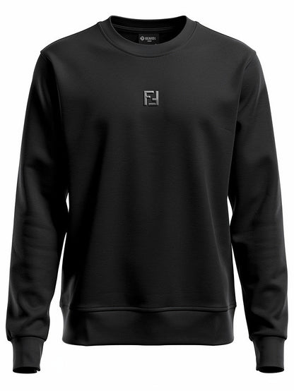 FF metal logo black sweatshirt for men