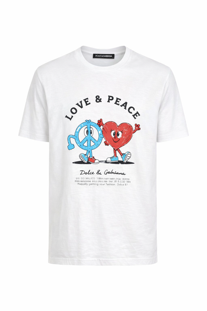 LOVE & PEACE White Tshirt For Men