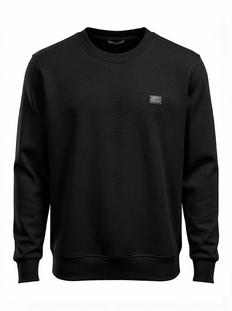 Dolce&gabbana Metal Logo Black Sweatshirt For Men