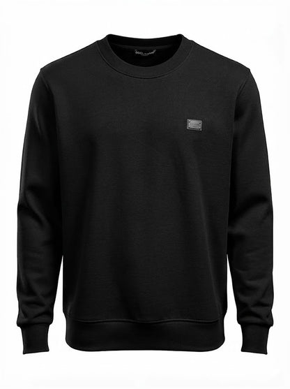 Dolce&gabbana Metal Logo Black Sweatshirt For Men