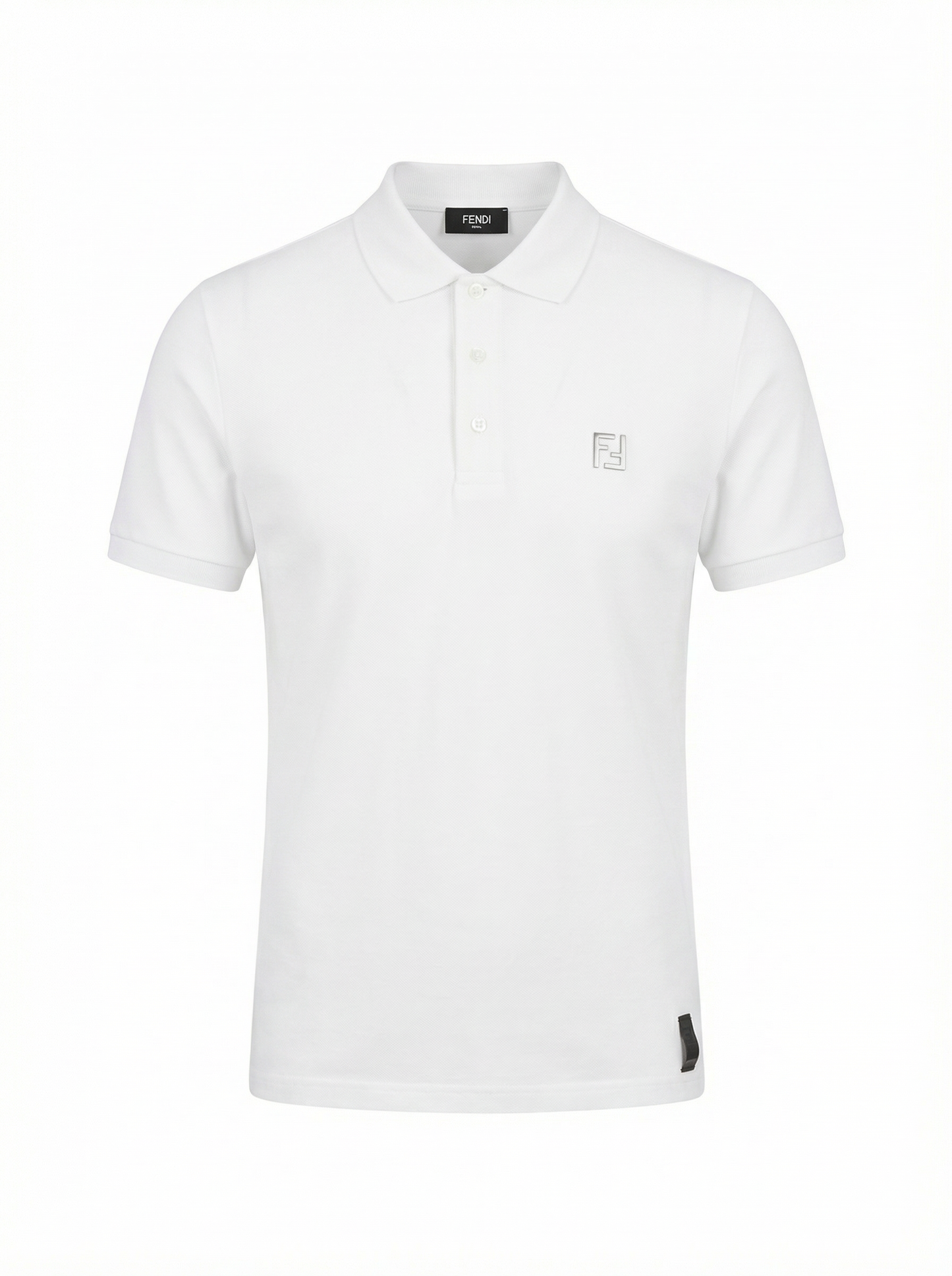 FF Metal Logo White Polo Tshirt For Men