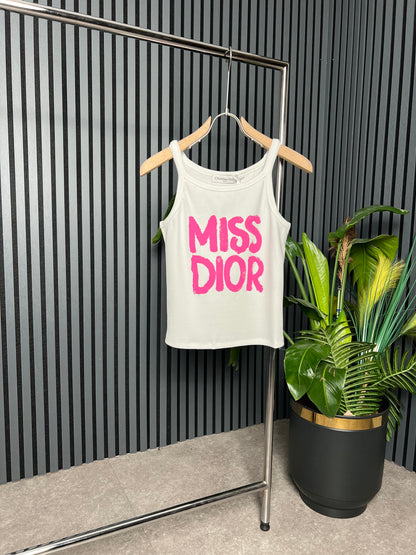 MISS DIOR White Tank Top For Women
