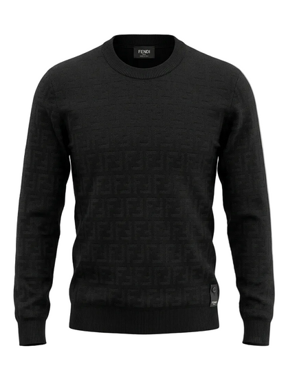 FF monogram Black Knitted pullover For Men