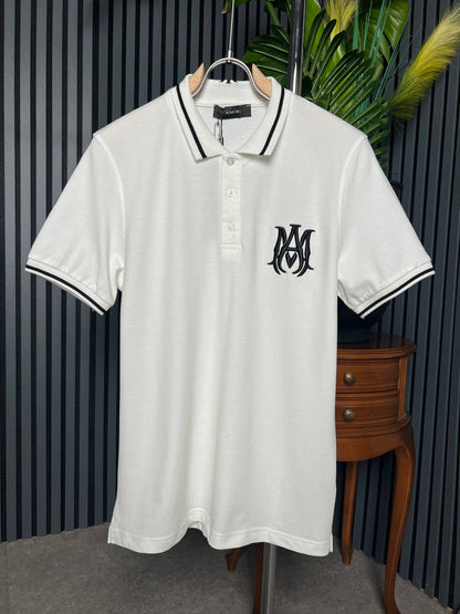 AMIRI Embroidered Logo Polo Tshirt For Men