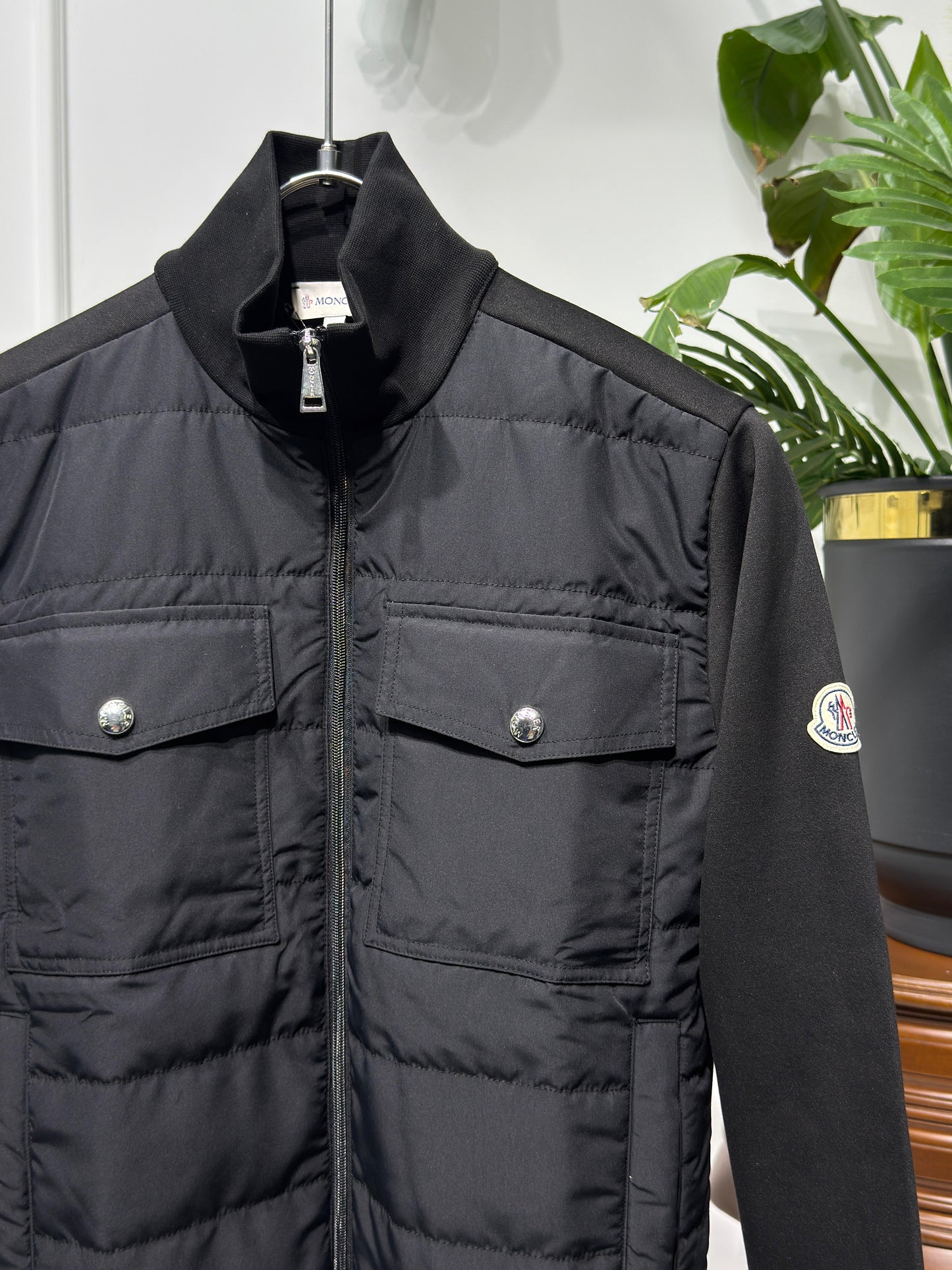 Moncler Panelled Black Jacket for Men