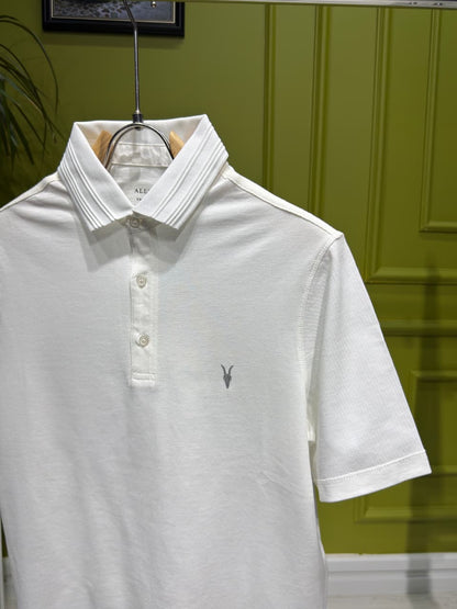 Allsaints White Polo Tshirt For Men