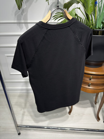 Anagram Embroidered Logo Black Tshirt For Women