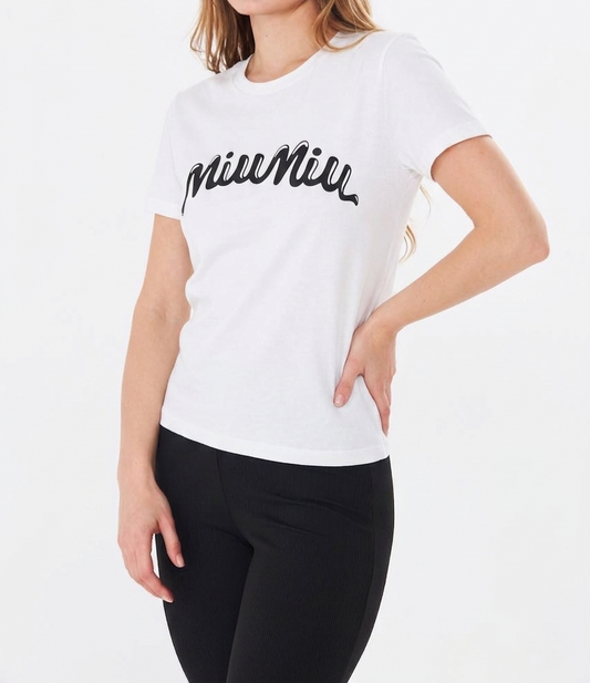 MIUMIU Logo Printed Tshirt For Women