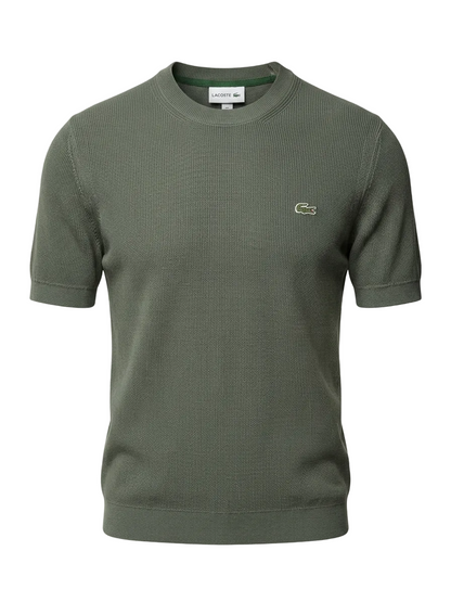 Lacoste Olive Green Knitted Tshirt For Men