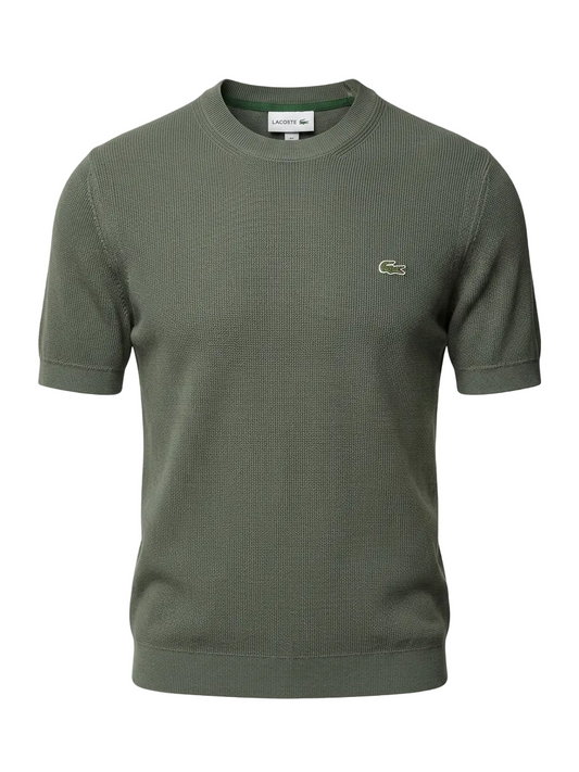 Lacoste Olive Green Knitted Tshirt For Men