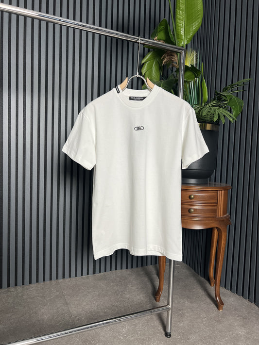DG Metal Logo White Tshirt For Men