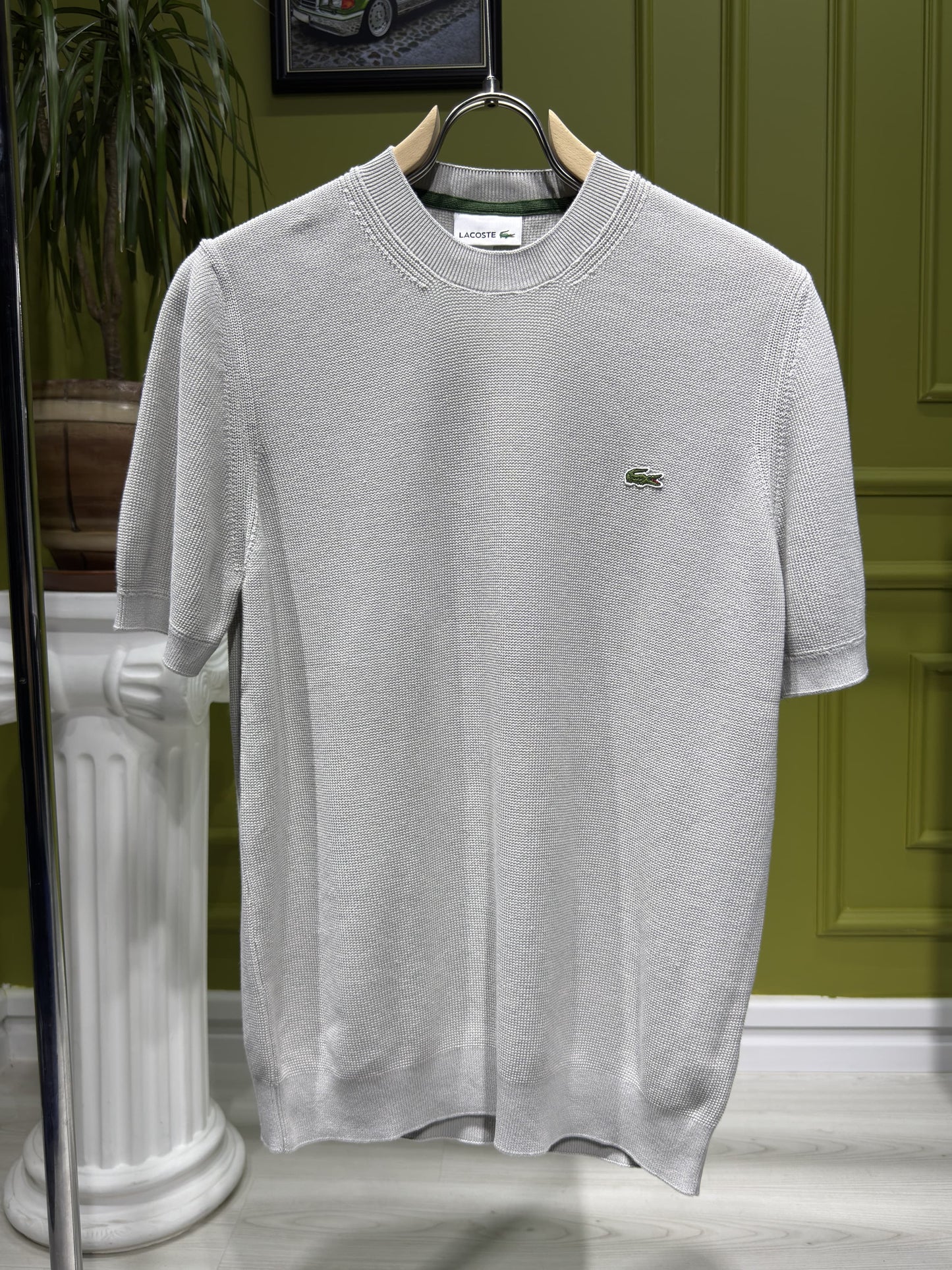 Lacoste Light Gray Knitted Tshirt For Men