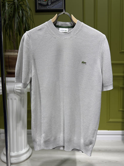 Lacoste Light Gray Knitted Tshirt For Men