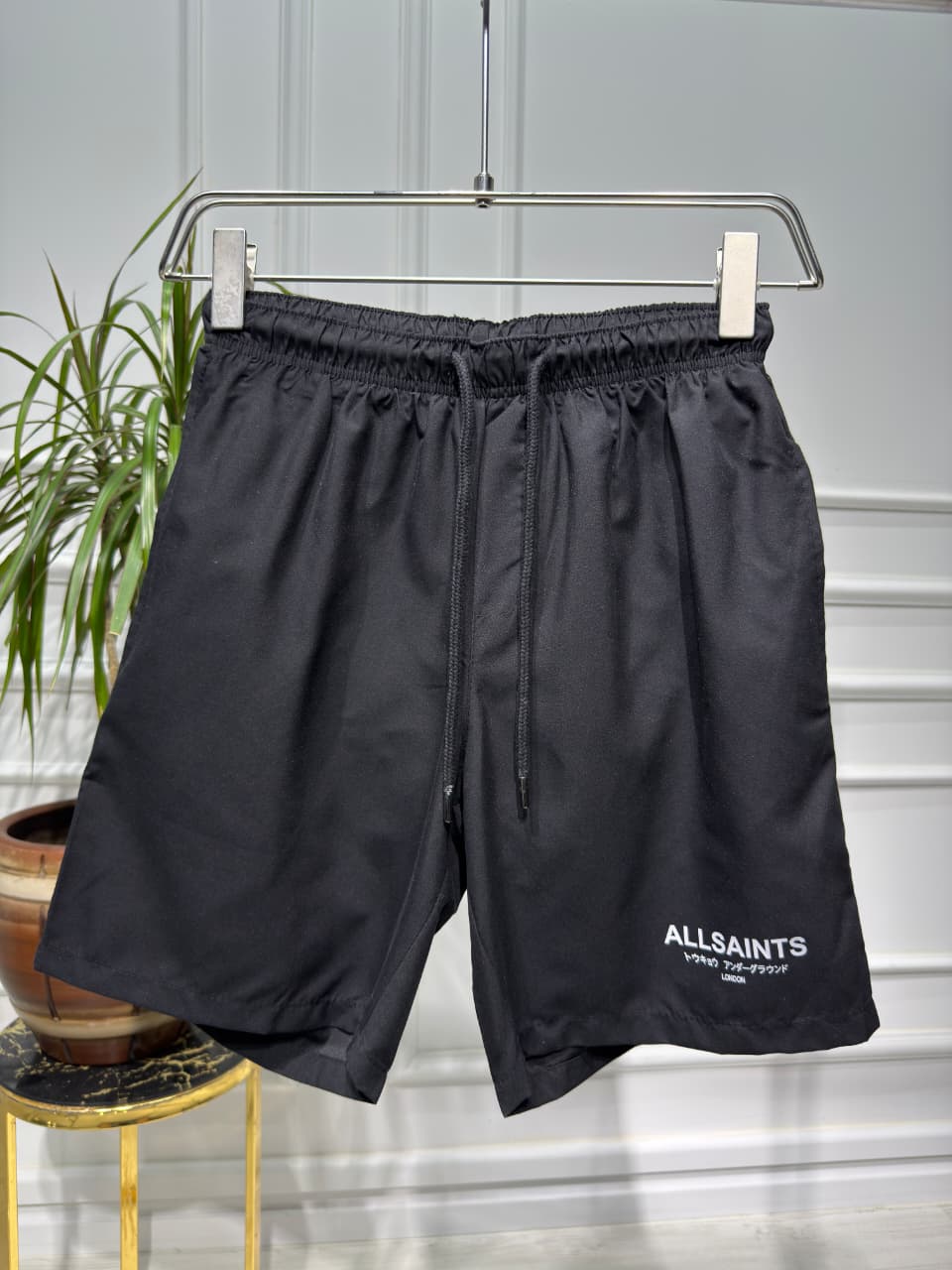 Allsaints Black Swim Short For Men
