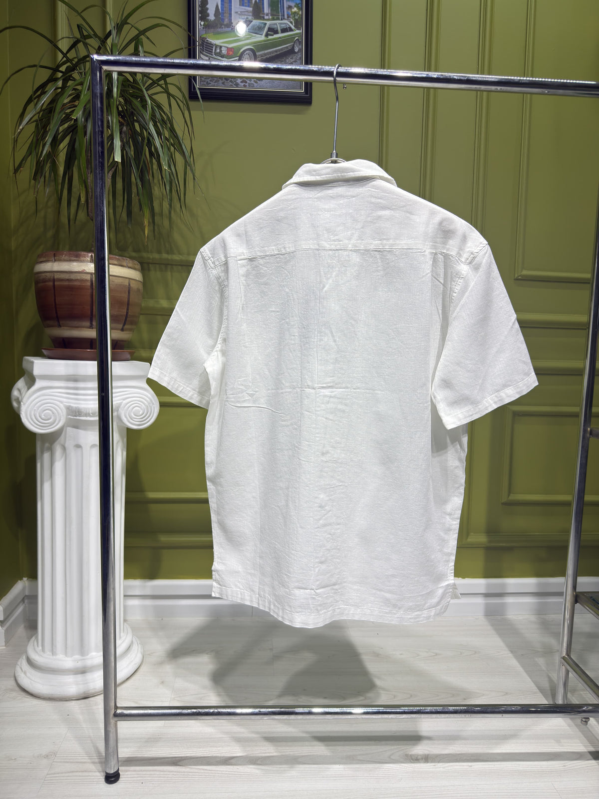 Dolce & Gabbana Logo-Tag Linen Shirt For Men