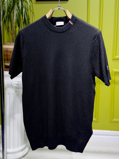 Moncler Black Knitted Tshirt For Men