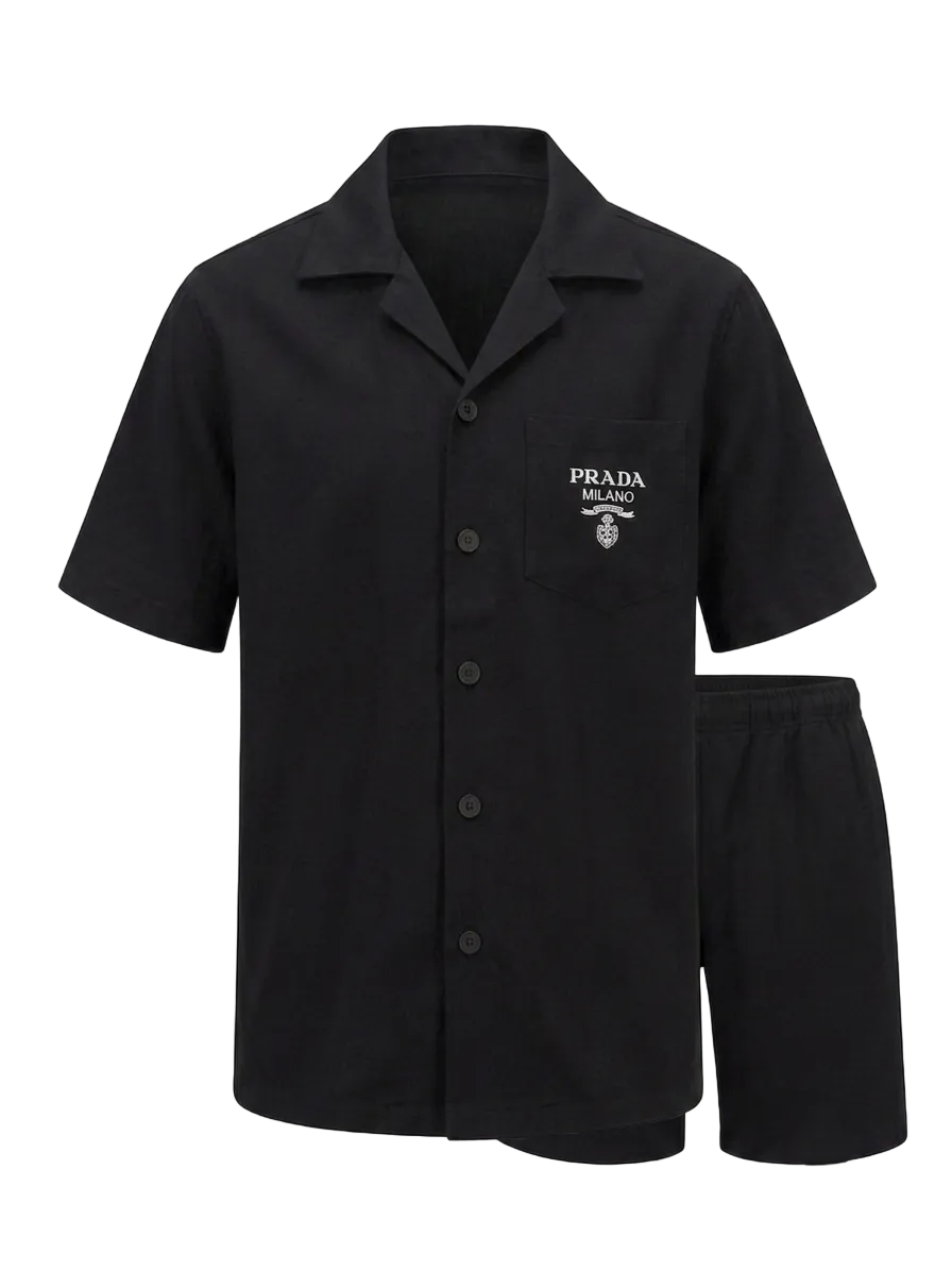 Prada Black Linen Set For Men