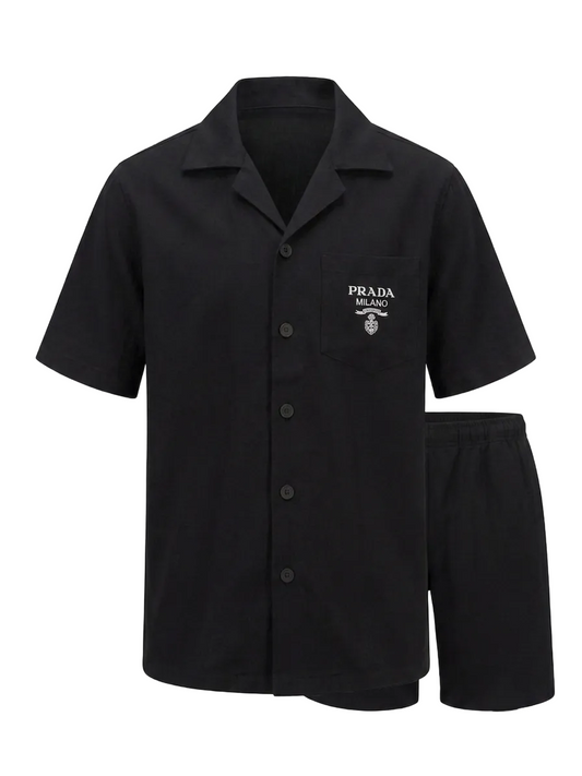 Prada Black Linen Set For Men