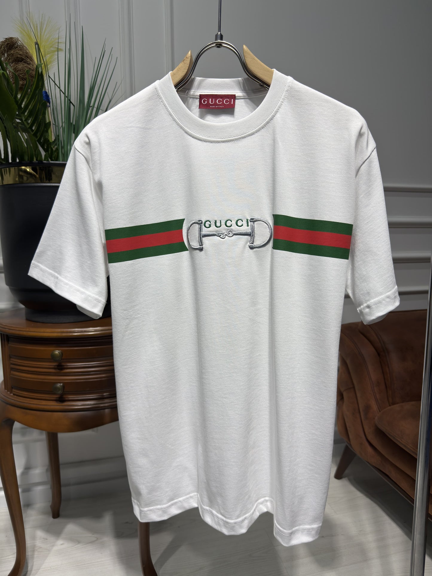 Embroidered Logo White Tshirt For Men