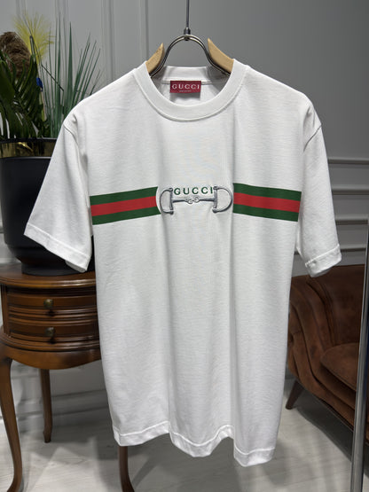Embroidered Logo White Tshirt For Men