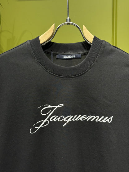 Jacquemus Logo Printed Black Tshirt For Men
