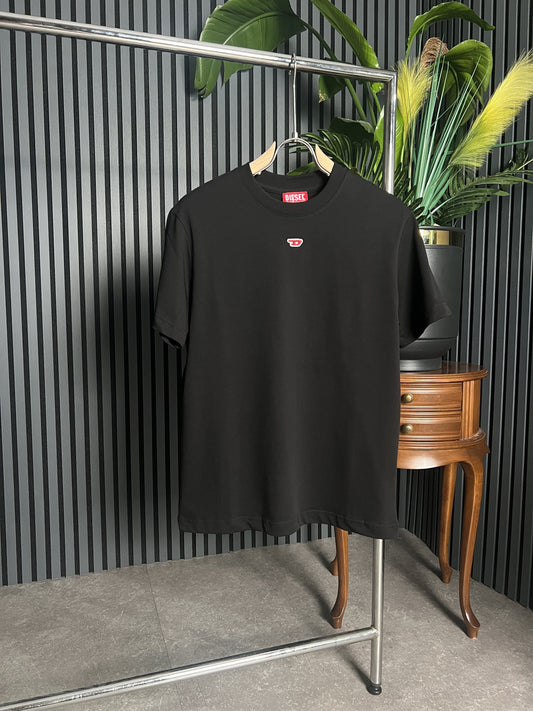 Diesel Embroidered Logo Black Tshirt For Men