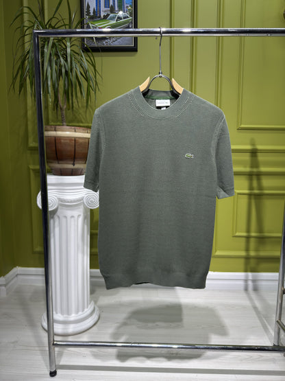 Lacoste Olive Green Knitted Tshirt For Men