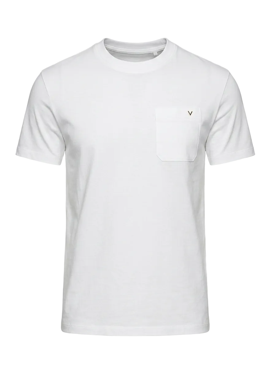 Valentino White Tshirt With Vgold For Men