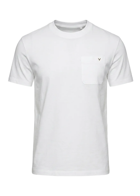 Valentino White Tshirt With Vgold For Men