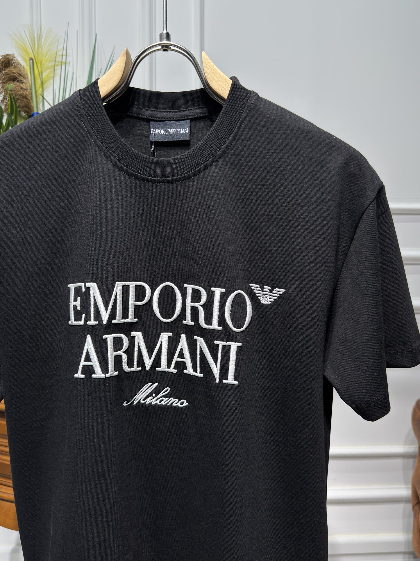Emporio Armani Embroidered  Logo Slim fit Tshirt For Men