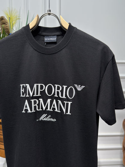 Emporio Armani Embroidered  Logo Slim fit Tshirt For Men