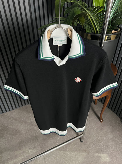 Casablanca Black Polo Tshirt For Men