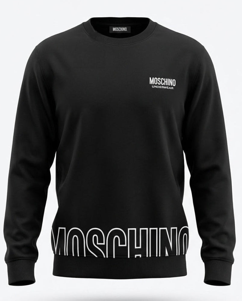 Logo Printed Black Sweatshirt for Men