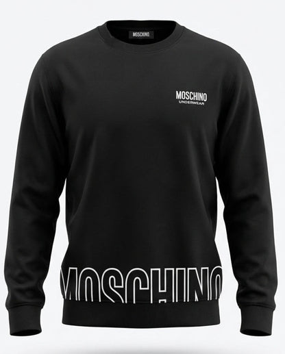 Logo Printed Black Sweatshirt for Men