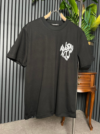 ALLSAINTS LONDON Logo Printed Relaxed Fit Black Tshirt For Men