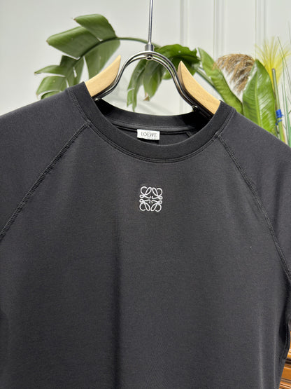 Anagram Embroidered Logo Black Tshirt For Women