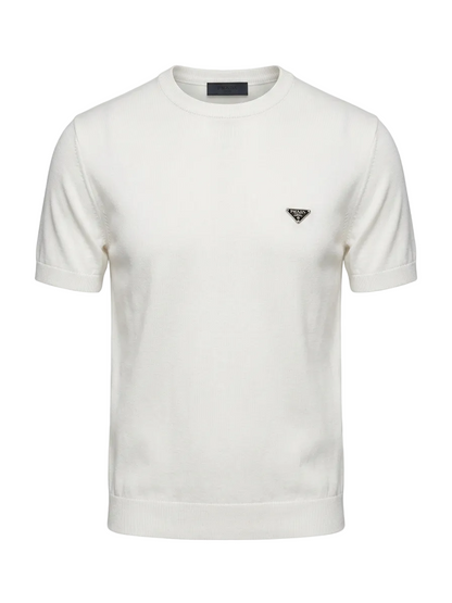 Prada White Knitted Tshirt For Men