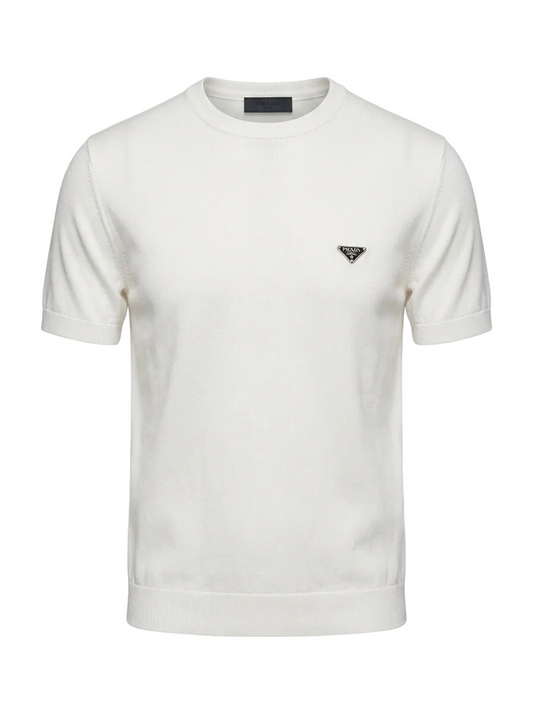 Prada White Knitted Tshirt For Men