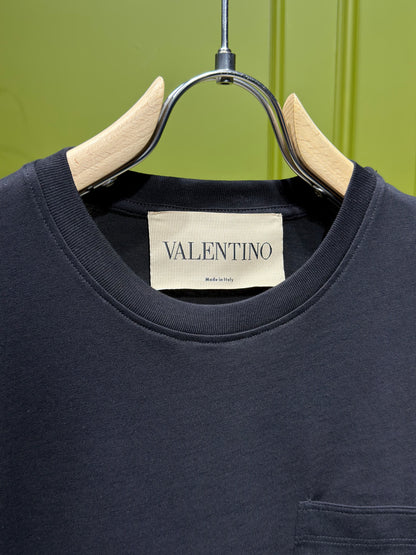 Valentino Black Tshirt With Vgold For Men