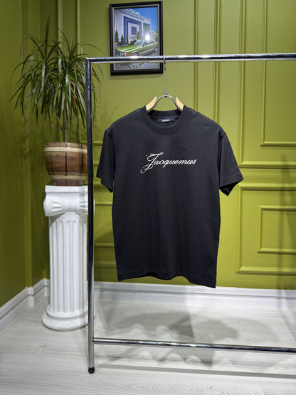Jacquemus Logo Printed Black Tshirt For Men