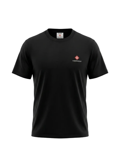 Casablanca Rubber Logo Black Tshirt For Men