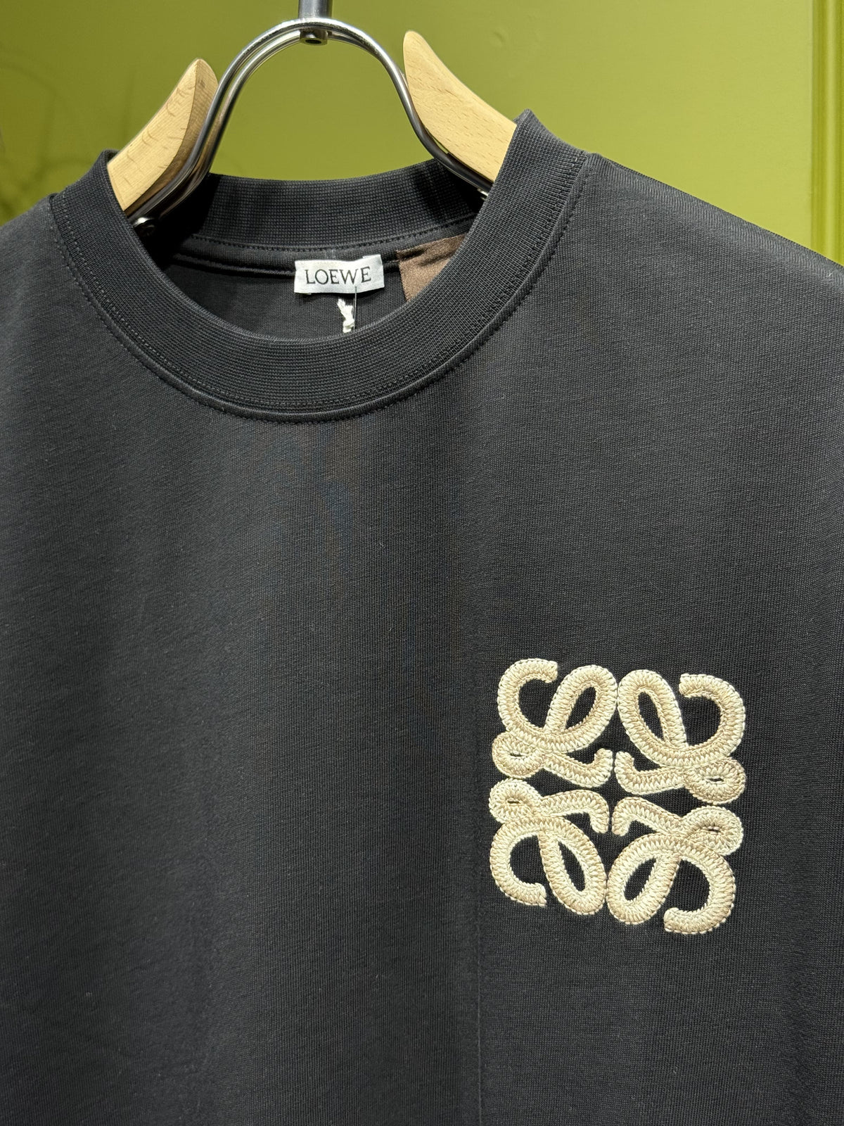 LOEWE x Paula's Ibiza Anagram Embroidered Black T-Shirt For Men