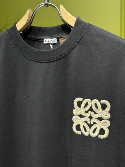 LOEWE x Paula's Ibiza Anagram Embroidered Black T-Shirt For Men
