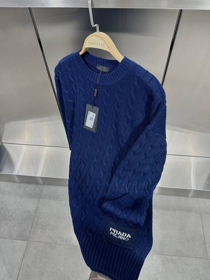 Prada Dark Blue Knitwear For Men